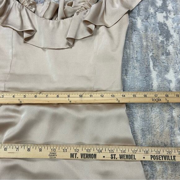 Show Me Your Mumu Alexis Midi in Champagne Luxe Satin size Large - Picture 6 of 13
